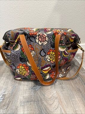 Fossil key per luggage Tote Bag with Tan Handles removable crossbody strap